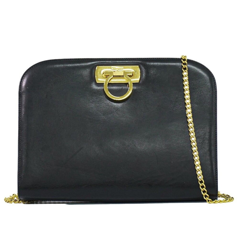 Salvatore Ferragamo Vintage Gancini Chain Leather Medium